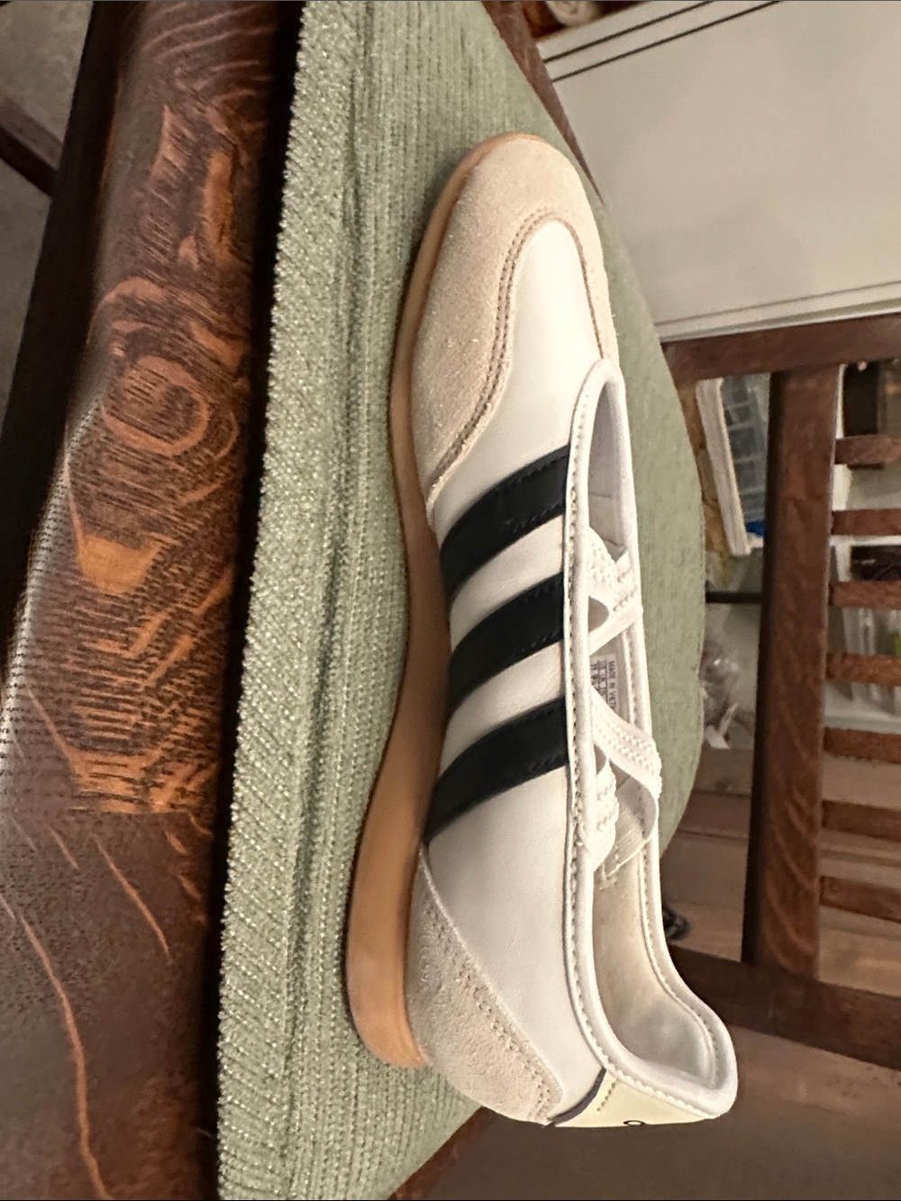 Adidas Barreda White and Black Mary Jane Sneakers - Picture 5 of 6